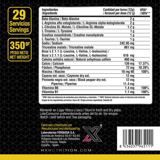 Hx Nutrition Nitro Xplode Limón Hx Nutrition Nitro Xplode Limón