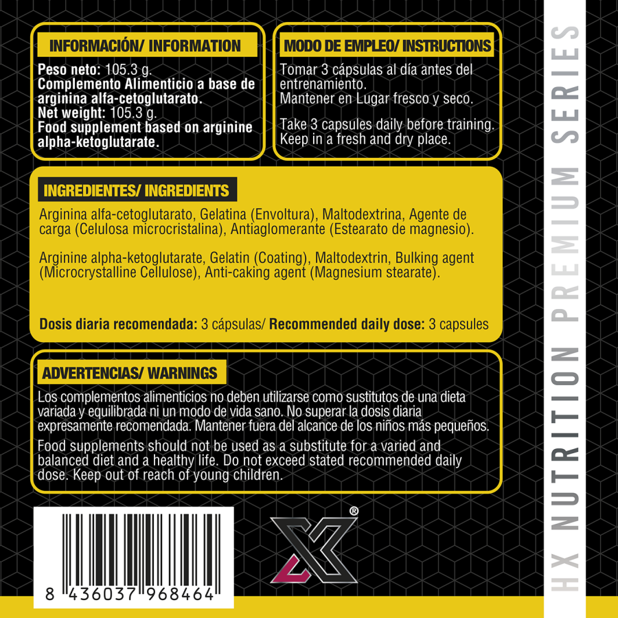 Hx Nutrition AAKG cápsulas