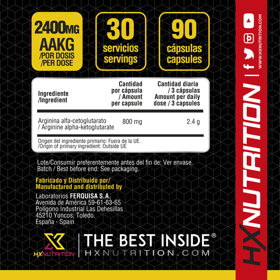 Hx Nutrition AAKG cápsulas