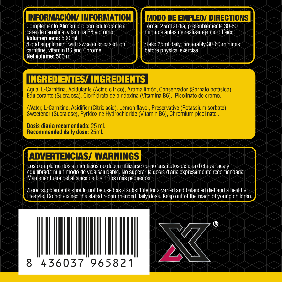 Hx Nutrition Carnitina Líquida Limón