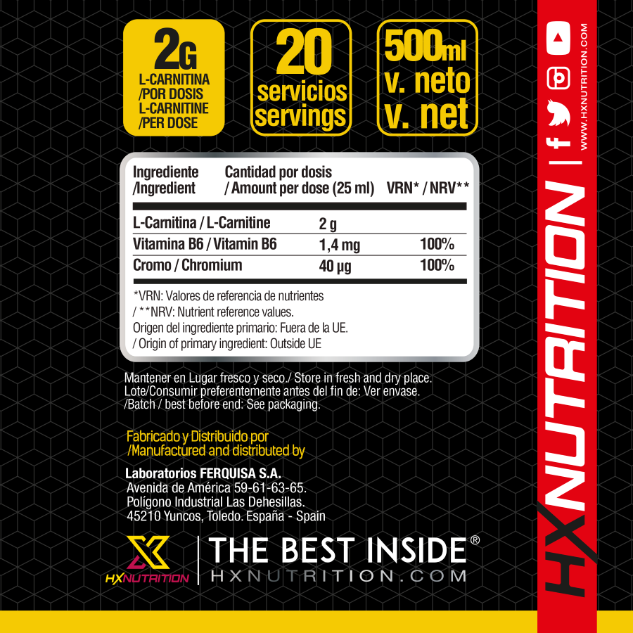 Hx Nutrition Carnitina Líquida Limón