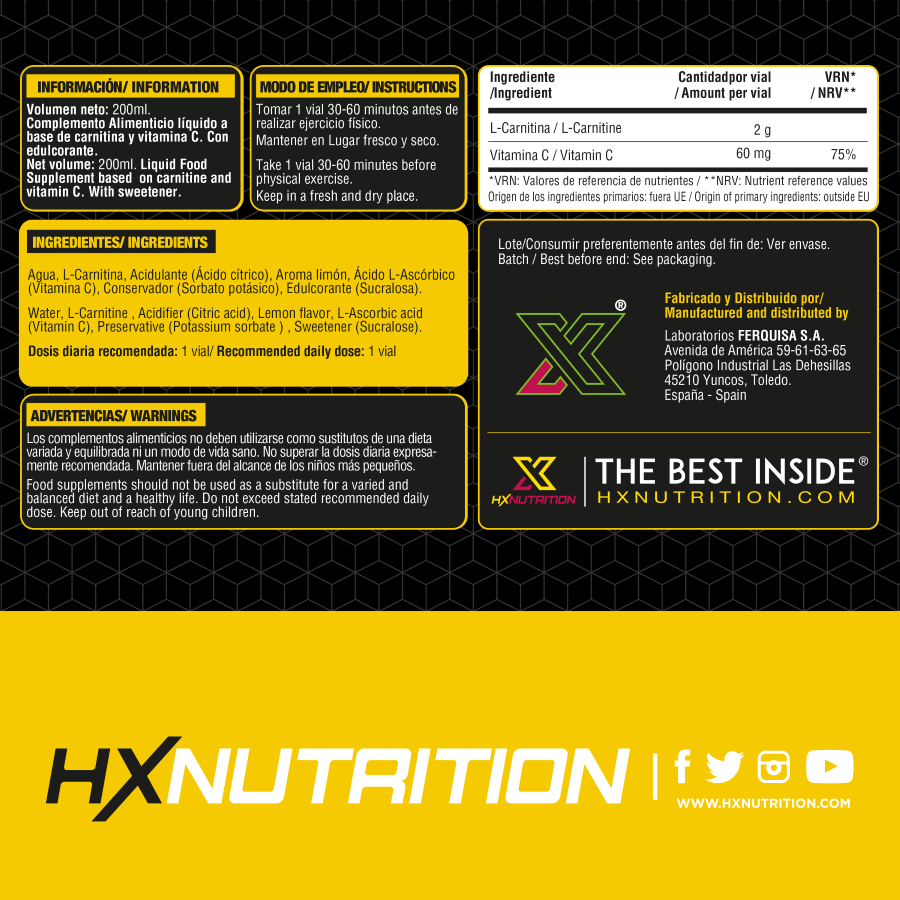 Hx Nutrition L-Carnitina Booster Limón
