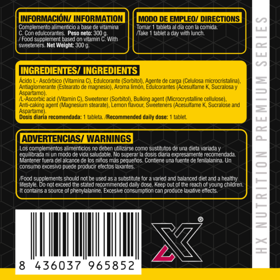 HX Nutrition Vitamina C Limón HX Nutrition Vitamina C Limón
